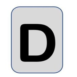 Aluminium label black/silver 40X25mm - Letter D